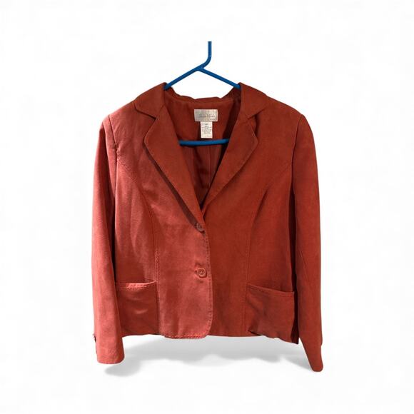 Studio Works Petite Orange Blazer - Size 8P - Shoulder Pads - Picture 2 of 4